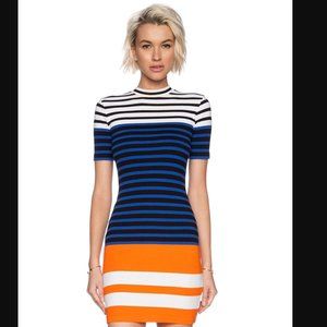 NWT T by Alexander Wang Engineer Stripe Short Sleeve Dress Sz S
